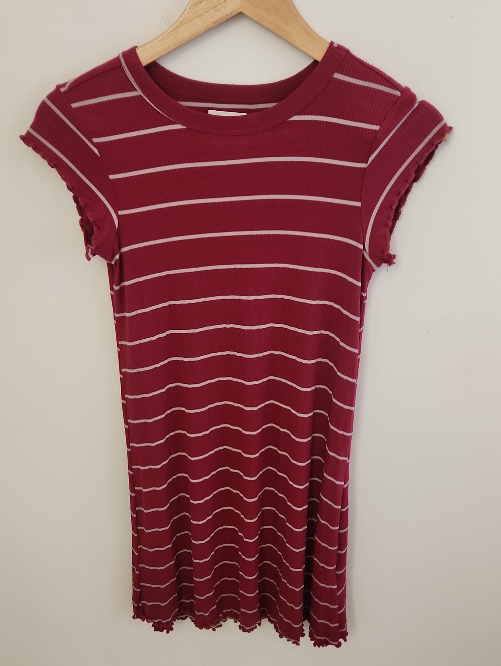 NWT Billabong Right Move Burgundy Striped T-shirt Dress XS - Picture 3 of 10